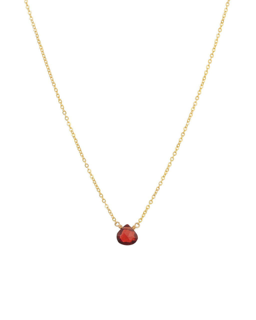 Garnet Heart Cable Chain Necklace | 10mm