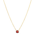 Garnet Heart Cable Chain Necklace | 10mm