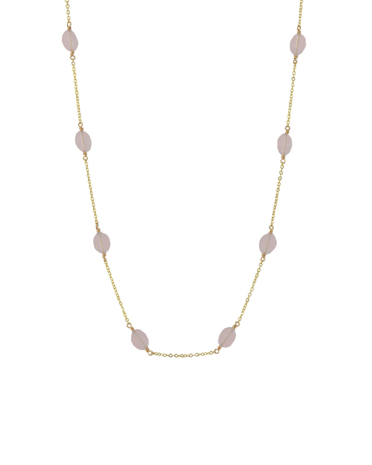 12 Station Oval Stone Necklace