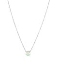 Aqua Chalcedony Heart Cable Chain Necklace | 8mm