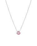 Pink Topaz Heart Cable Chain Necklace | 8mm