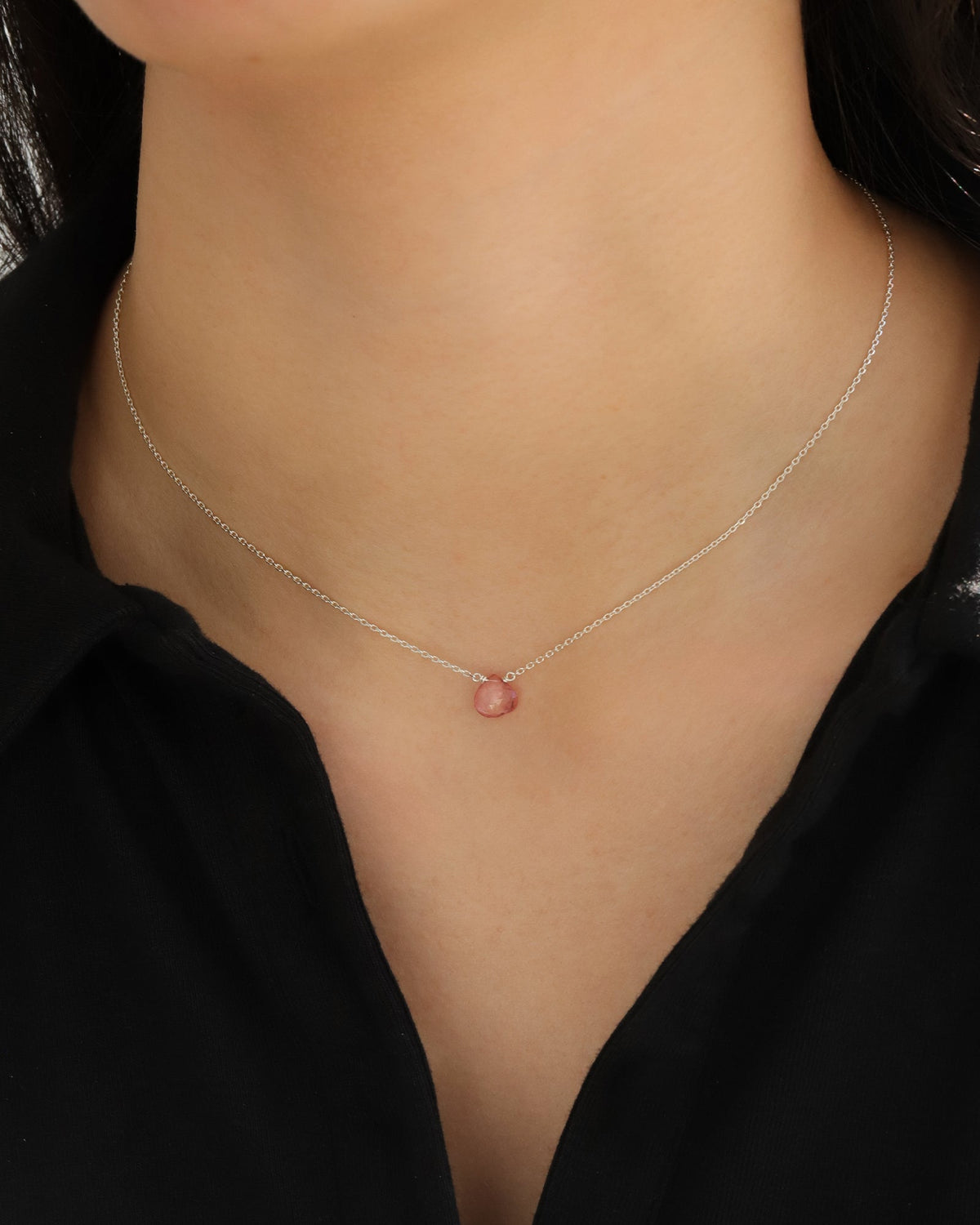 Pink Topaz Heart Cable Chain Necklace | 8mm