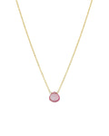 Pink Topaz Heart Cable Chain Necklace | 8mm