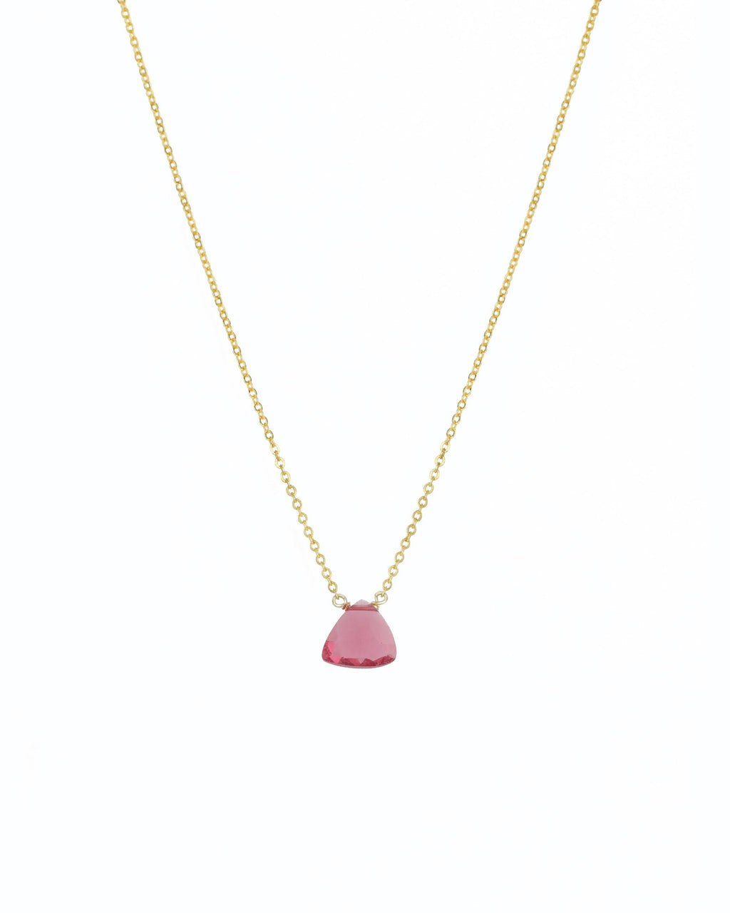 Pink Quartz Trillion Cable Chain Necklace | 8mm