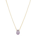 Amethyst Pear Box Chain Necklace | 10mm