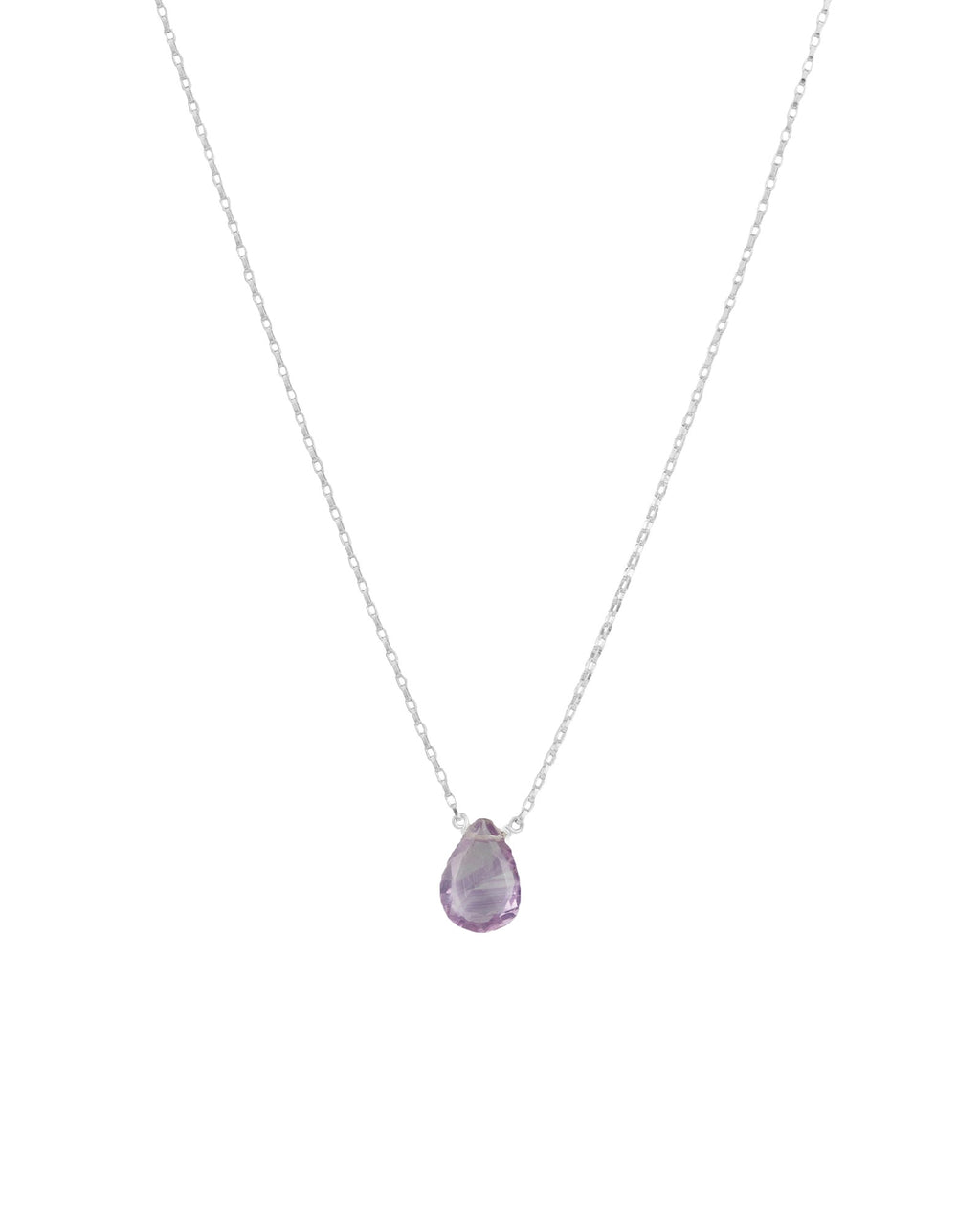 Amethyst Pear Box Chain Necklace