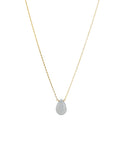 Chalcedony Pear Box Chain Necklace | 14mm
