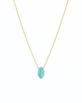 Blue Chalcedony Marquise Cable Chain Necklace | 12mm