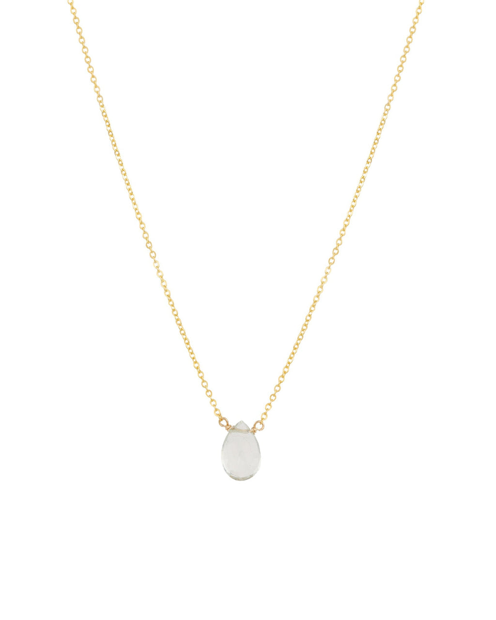 Chalcedony Pear Cable Chain Necklace | 10mm