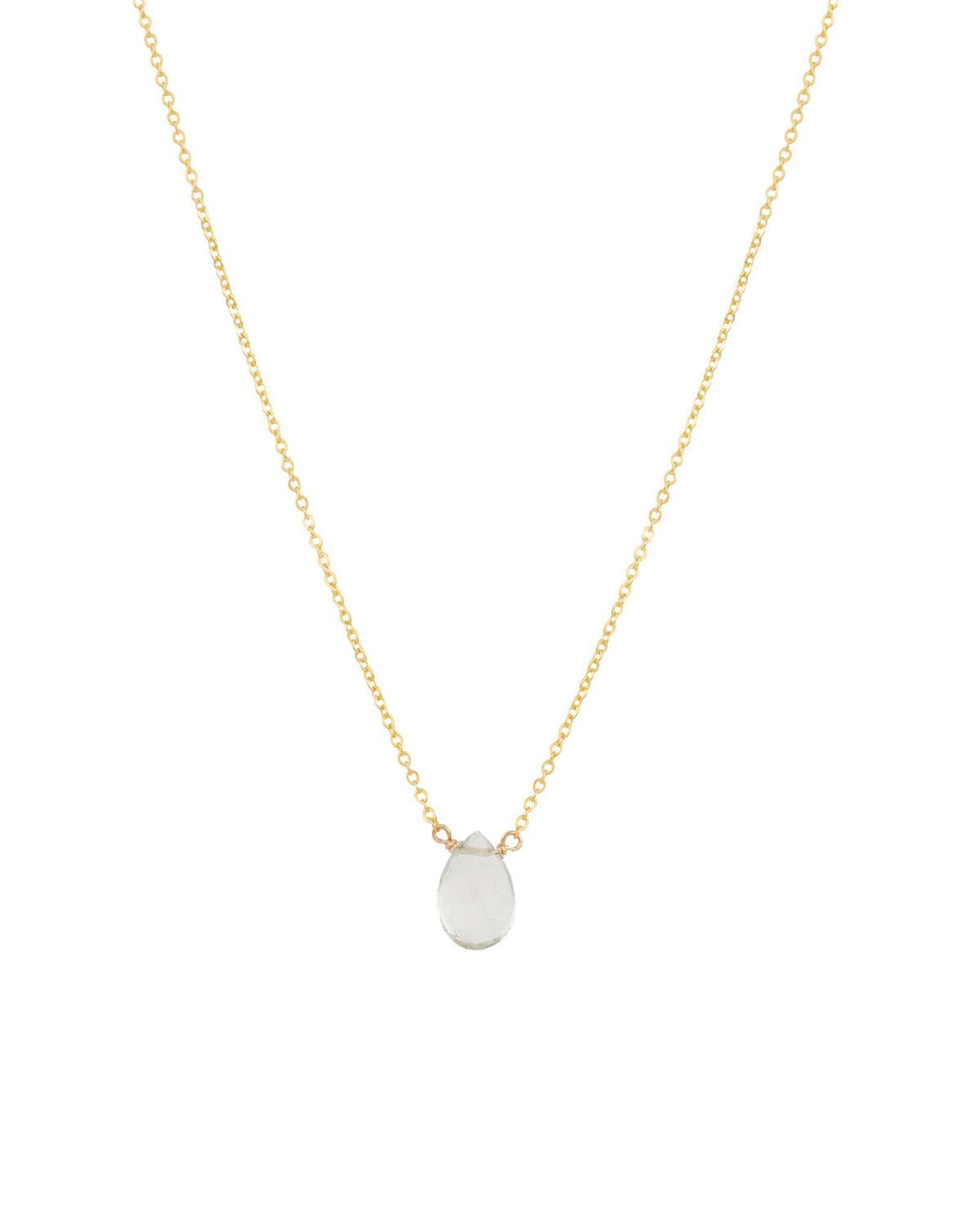 Chalcedony Pear Cable Chain Necklace | 10mm