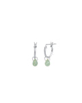 Aquamarine Teardrop Floating Drop Huggies | 12mm
