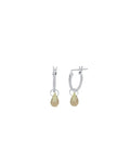 Labradorite Teardrop Floating Drop Huggies | 12mm