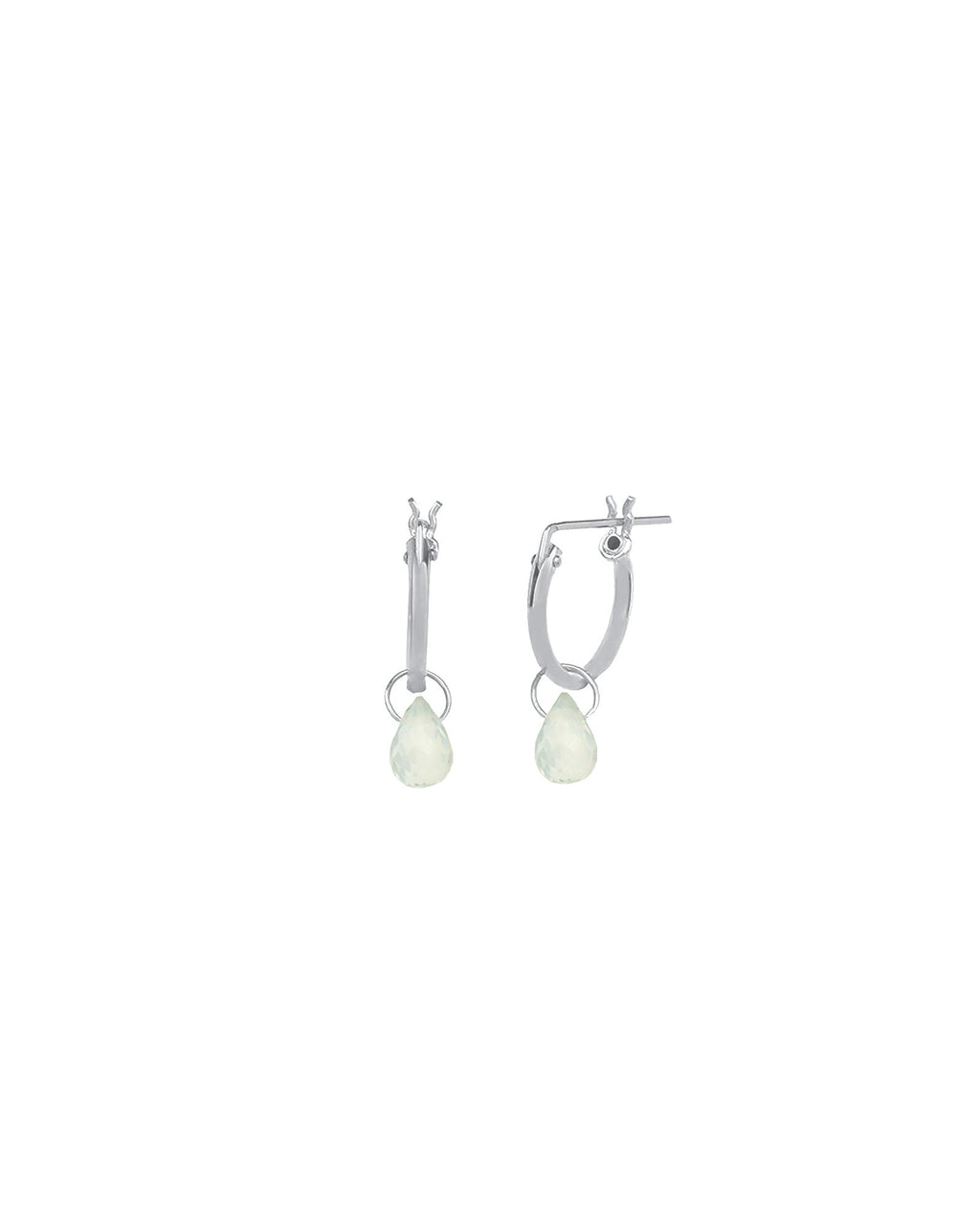 Sky Blue Topaz Teardrop Floating Drop Huggies | 12mm