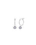 Amethyst Heart Floating Drop Huggies | 14mm