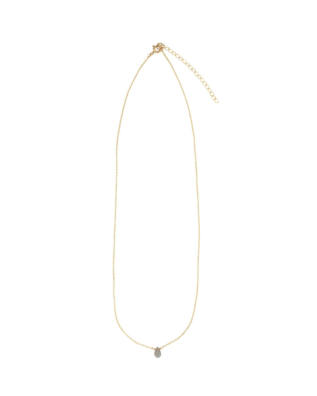 Labradorite Briolette Cable Chain Necklace | 8mm