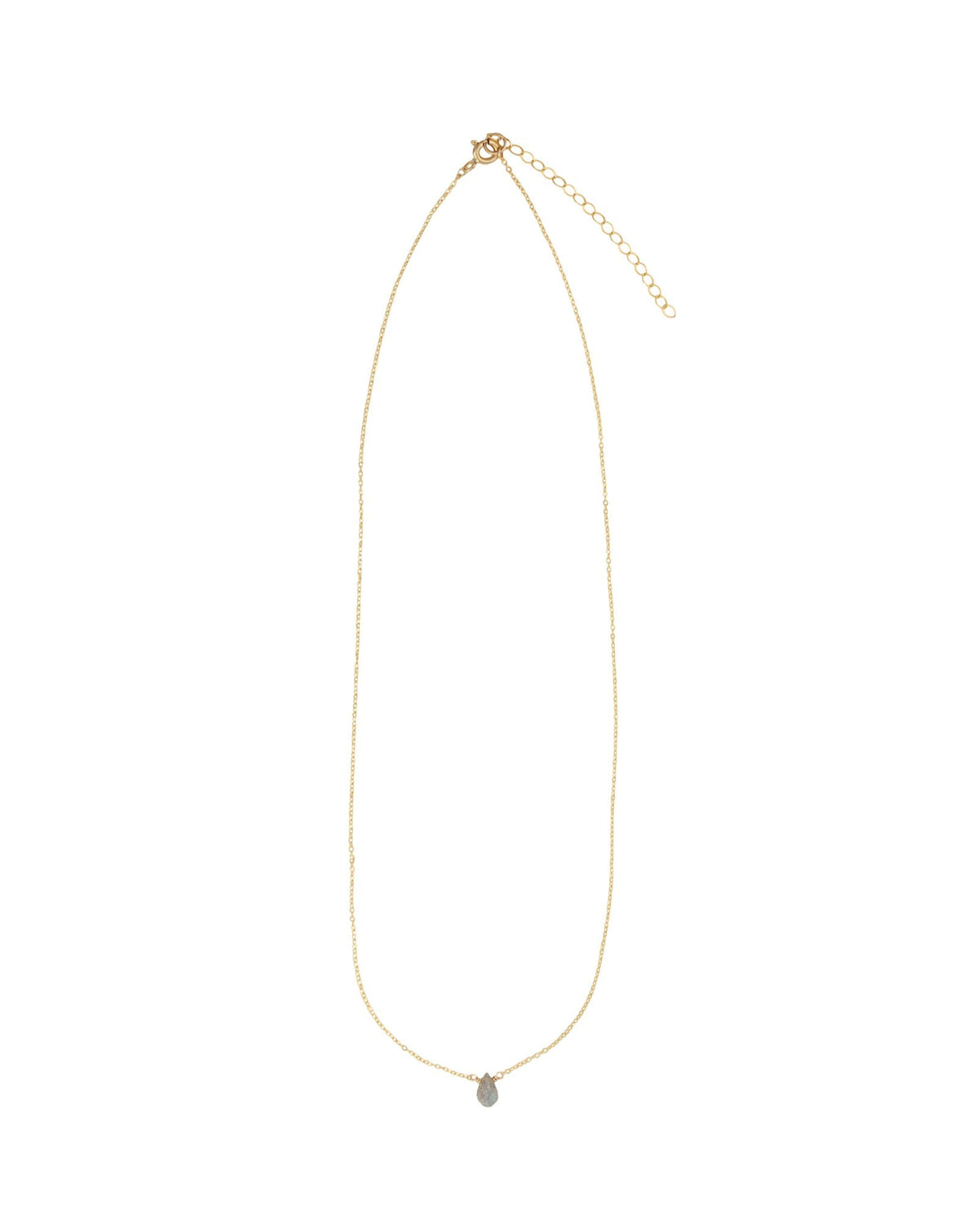 Labradorite Briolette Cable Chain Necklace | 8mm