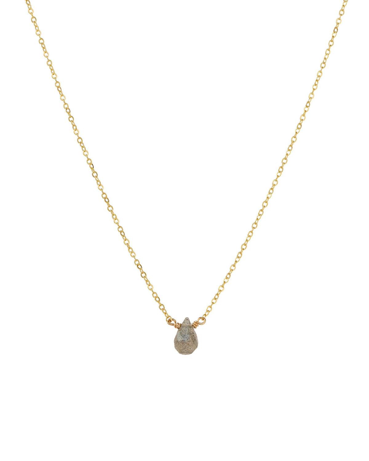 Labradorite Briolette Cable Chain Necklace | 8mm