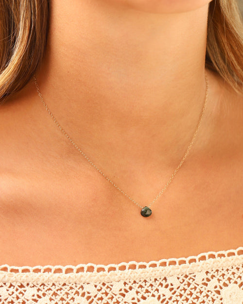 Apatite Heart Cable Chain Necklace | 6mm