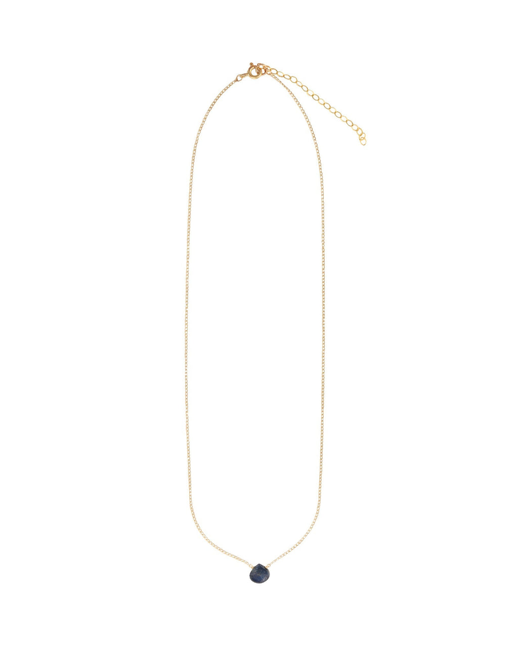 Blue Sapphire Heart Curb Chain Necklace | 8mm