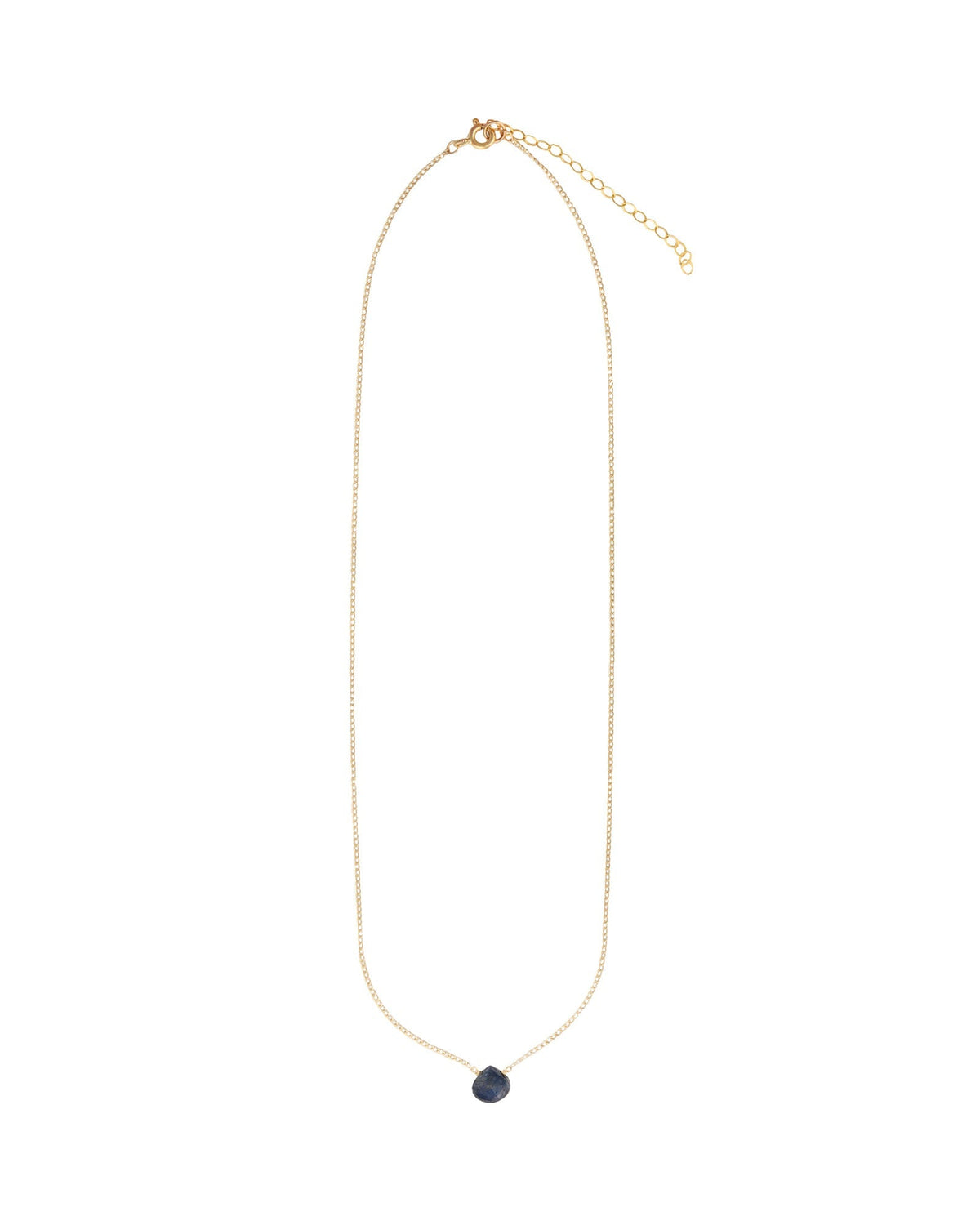 Blue Sapphire Heart Curb Chain Necklace | 8mm