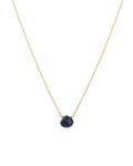 Blue Sapphire Heart Curb Chain Necklace | 8mm