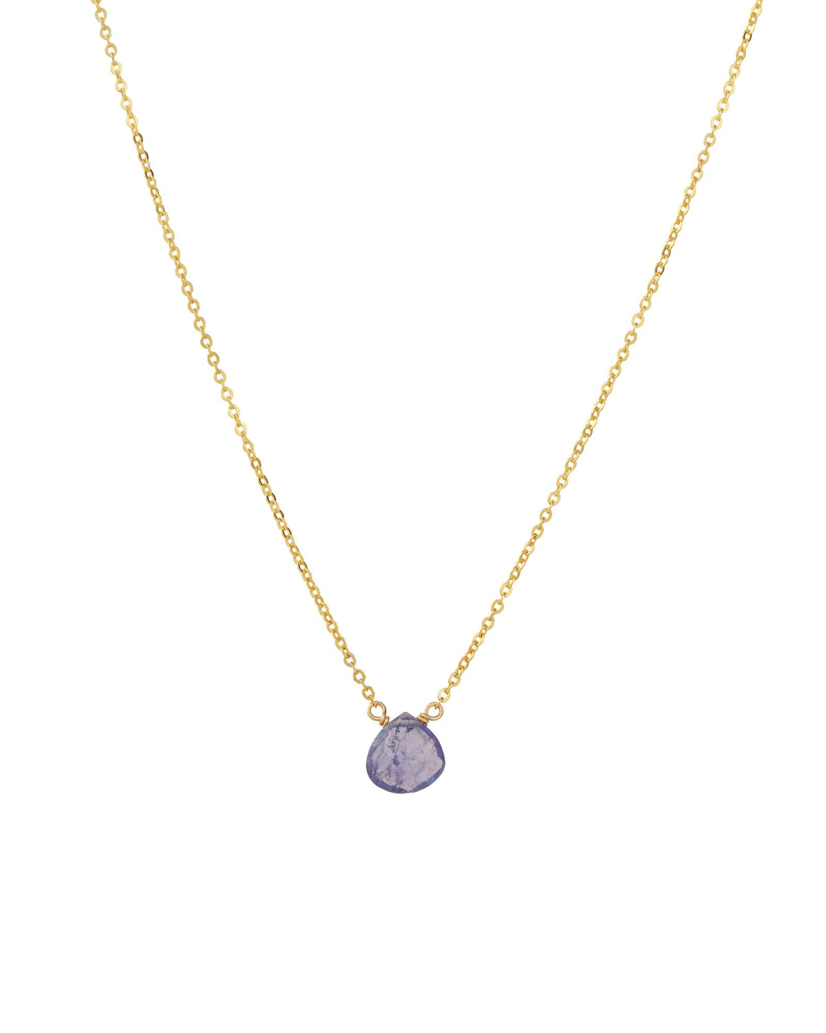 Tanzanite Heart Cable Chain Necklace | 8mm