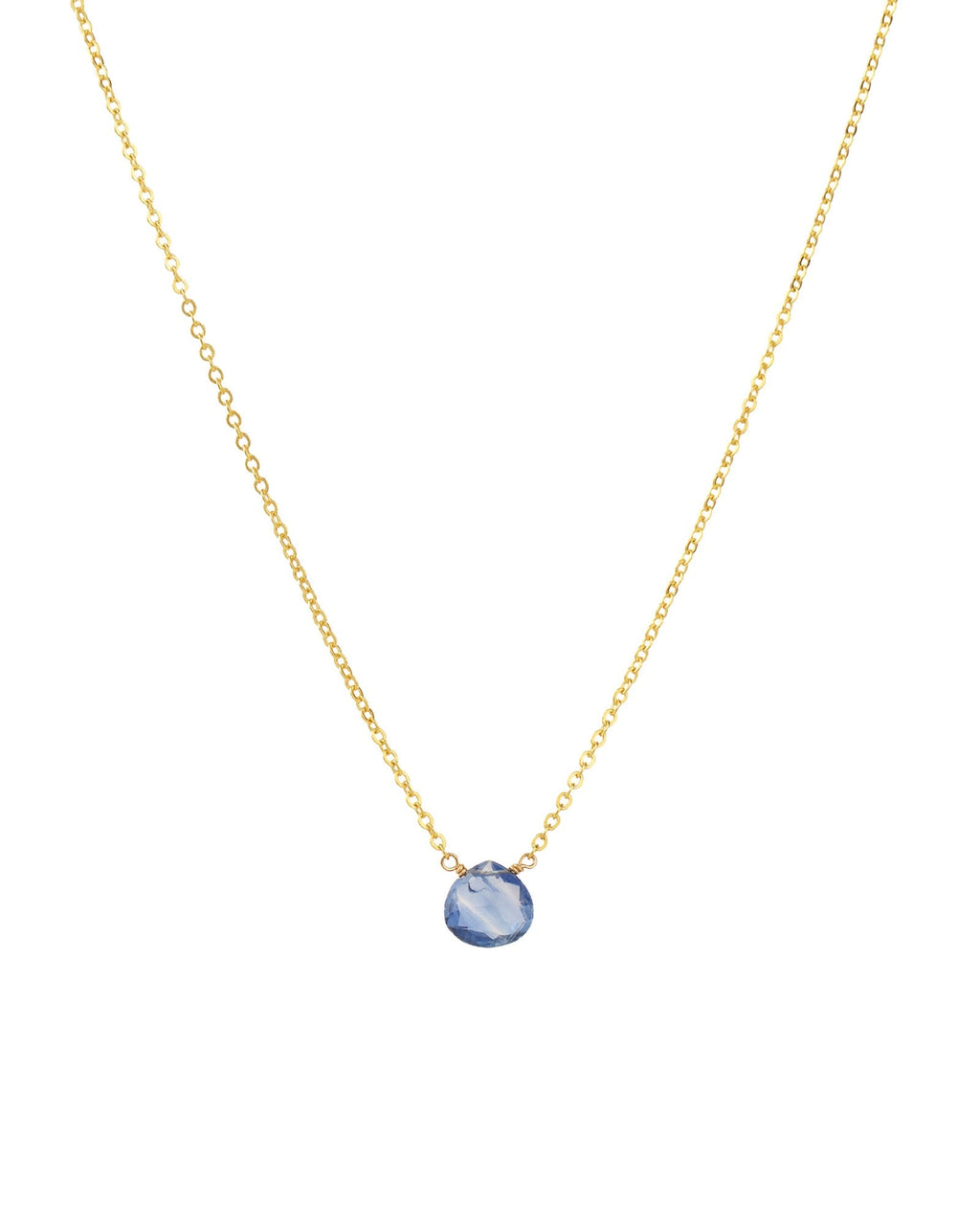Blue Kyanite Heart Cable Chain Necklace | 10mm