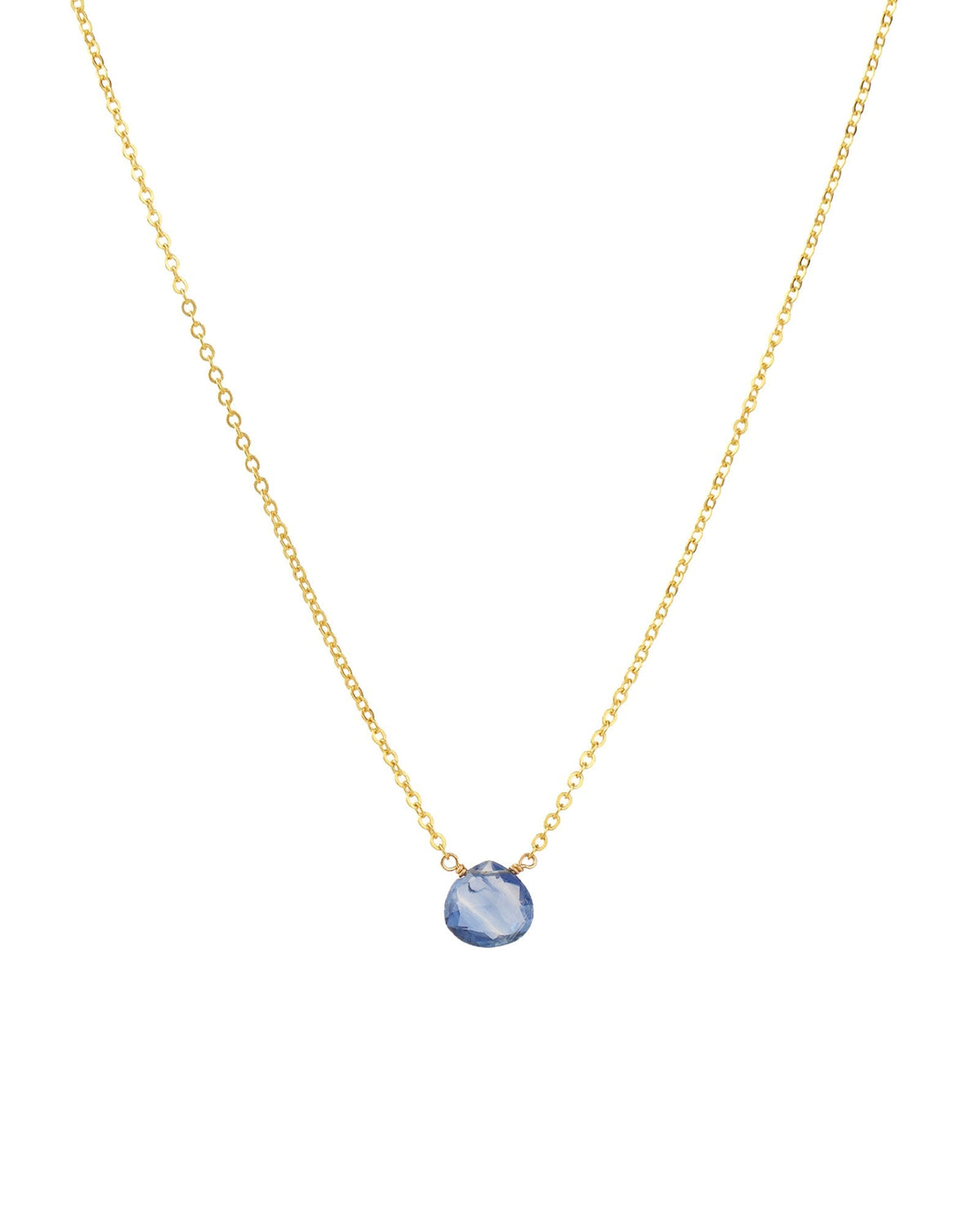 Blue Kyanite Heart Cable Chain Necklace | 10mm