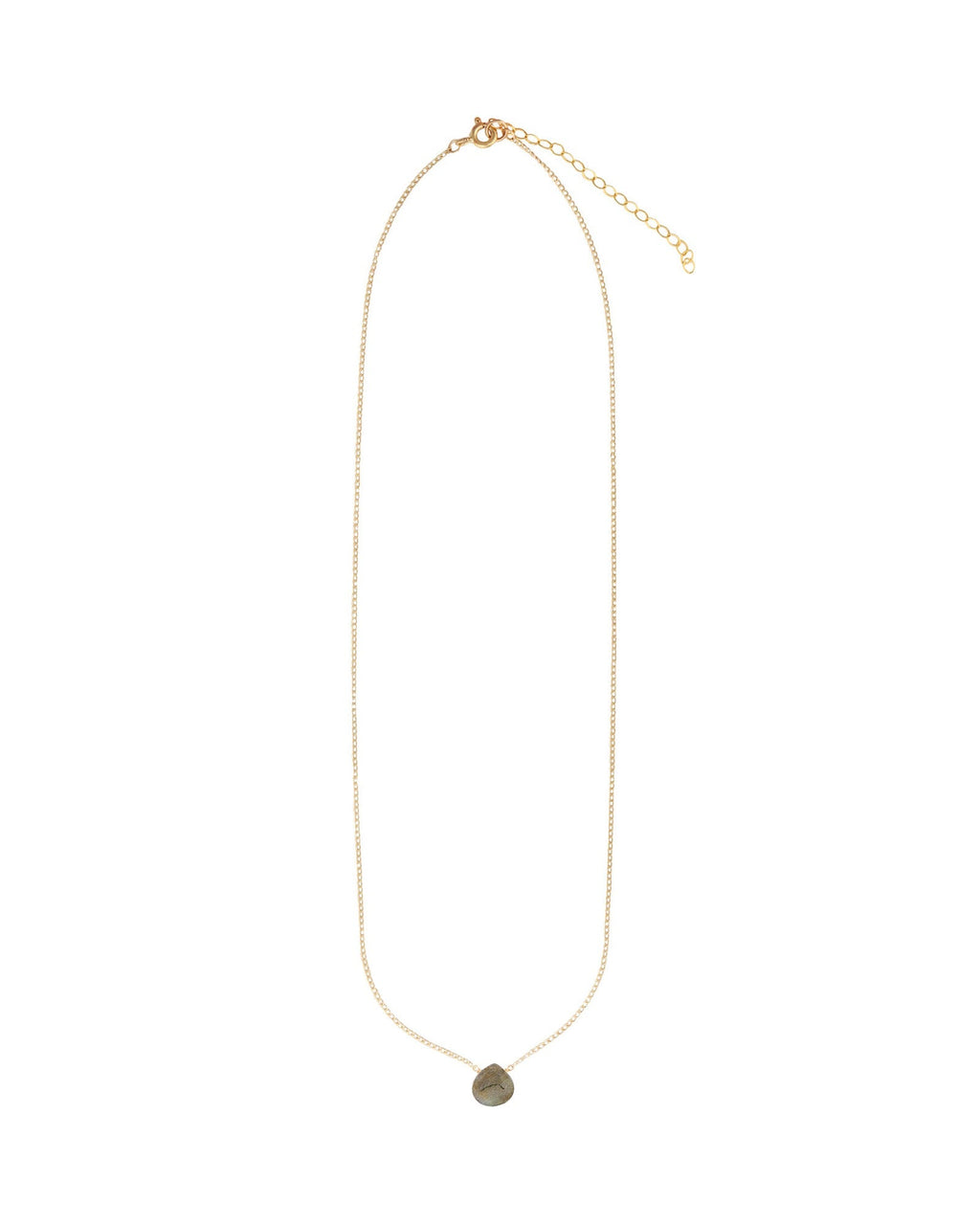 Labradorite Heart Curb Chain Necklace | 8mm