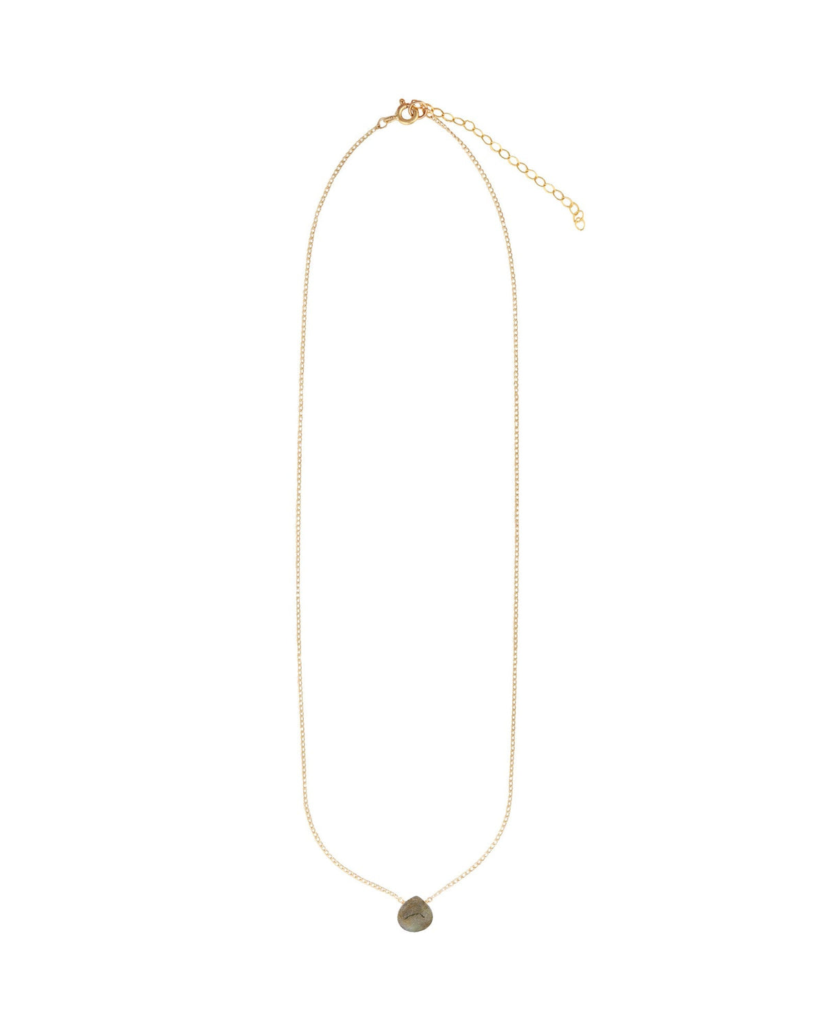 Labradorite Heart Curb Chain Necklace | 8mm