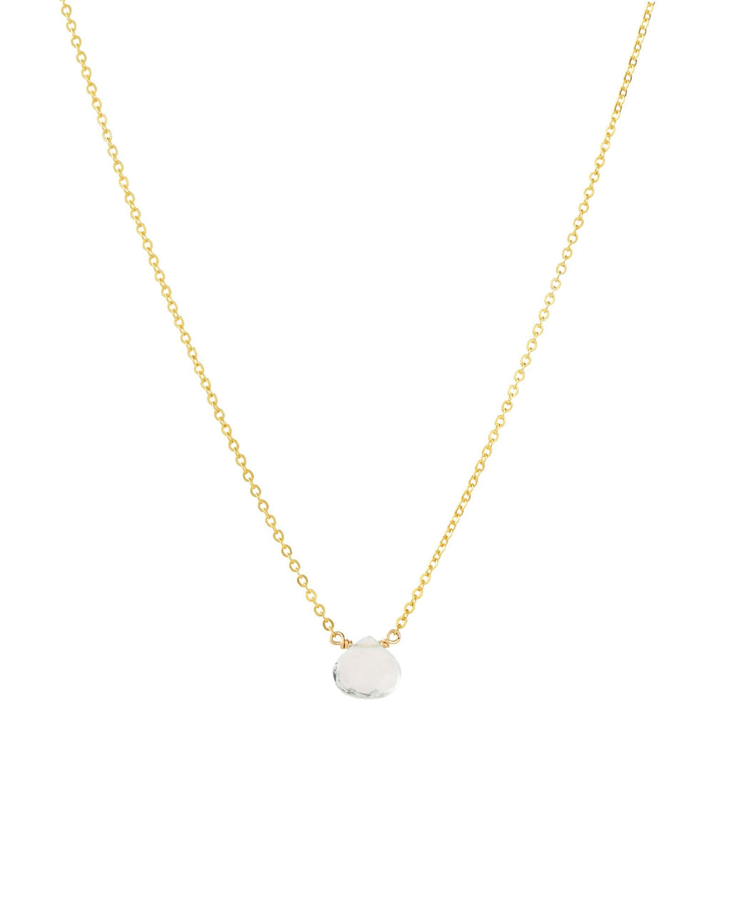 Sky Blue Topaz Heart Cable Chain Necklace | 8mm