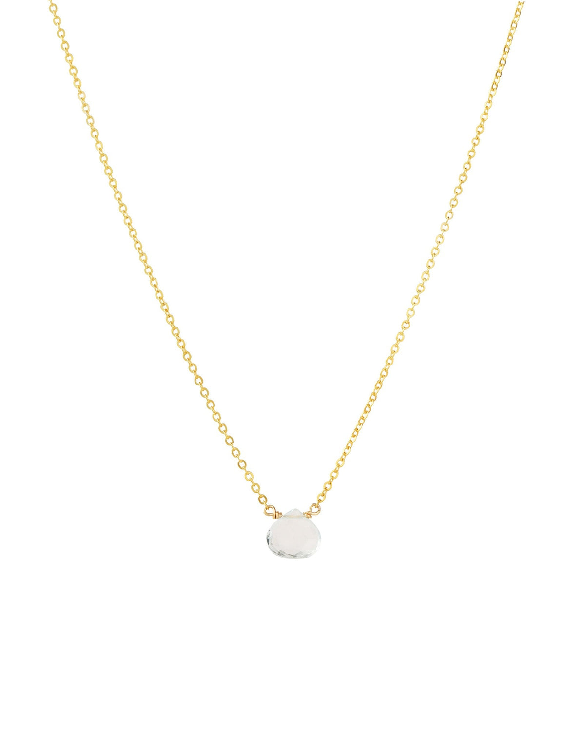 Sky Blue Topaz Heart Cable Chain Necklace | 8mm