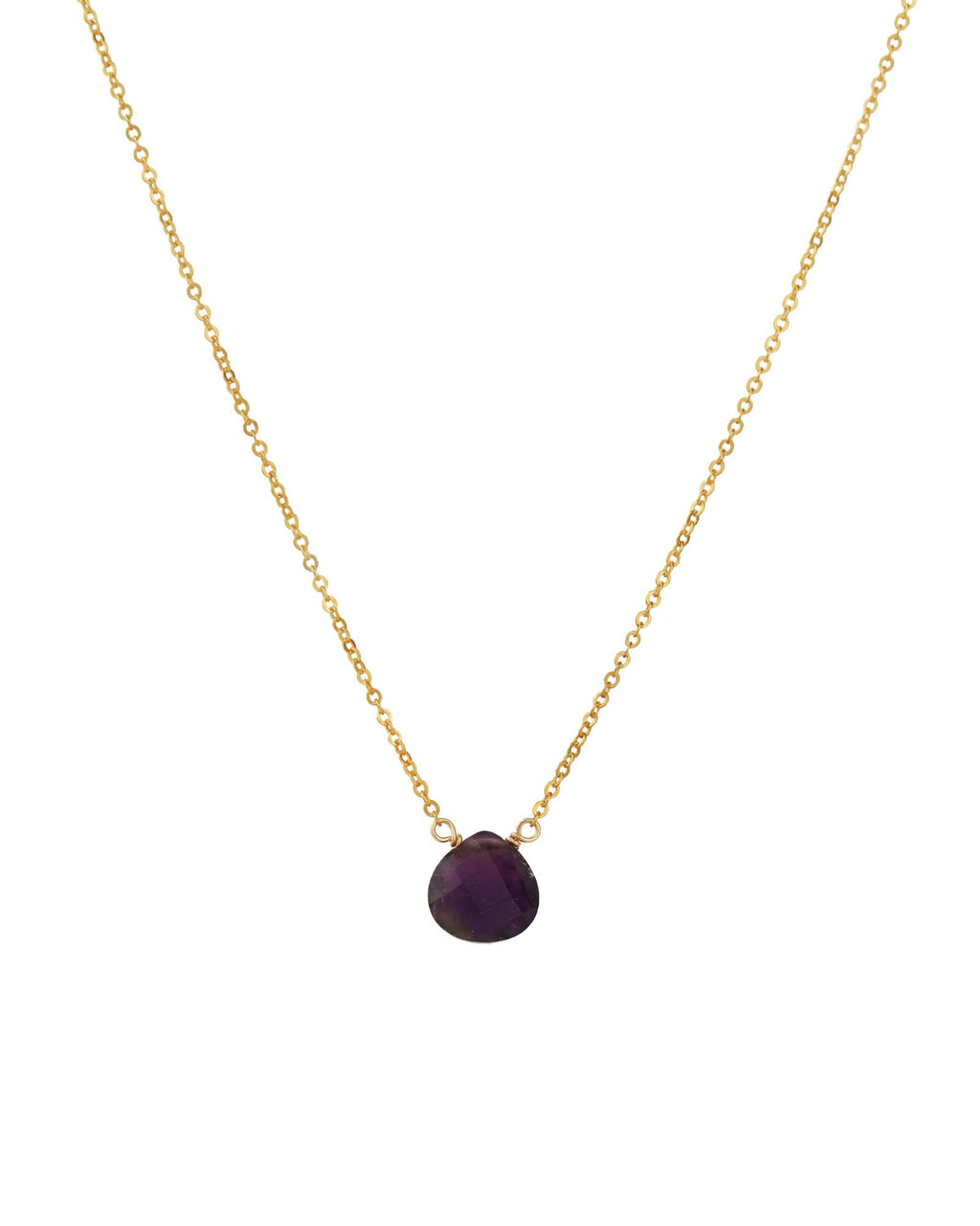Amethyst Heart Cable Chain Necklace | 8mm