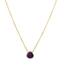 Amethyst Heart Cable Chain Necklace | 8mm