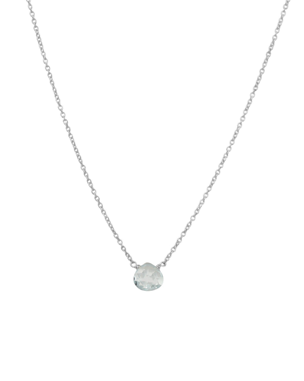 Sky Blue Topaz Heart Cable Chain Necklace | 8mm