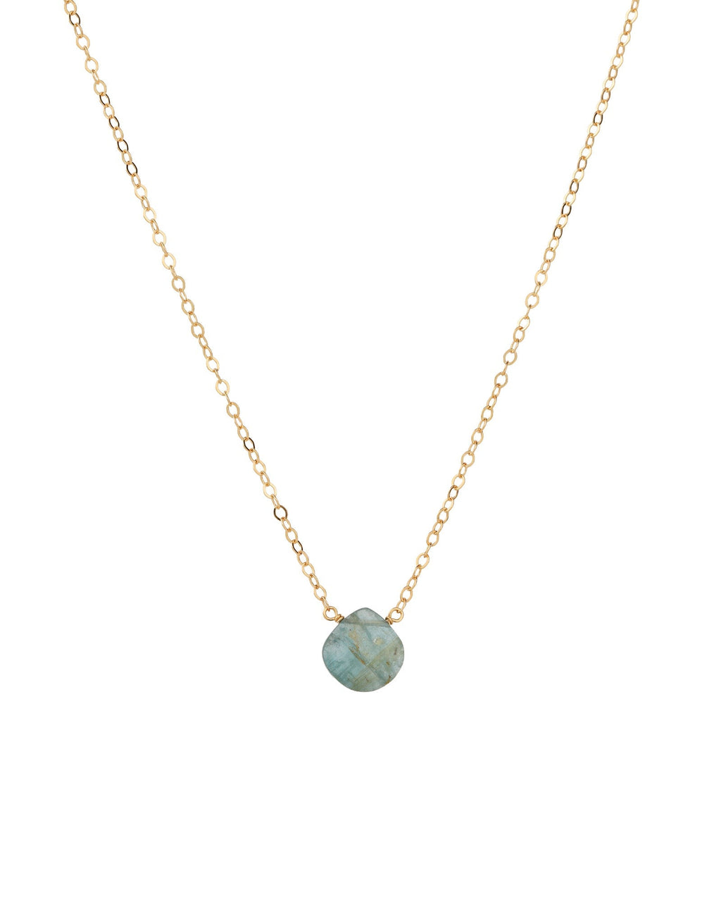Blue Kyanite Heart Cable Chain Necklace | 8mm