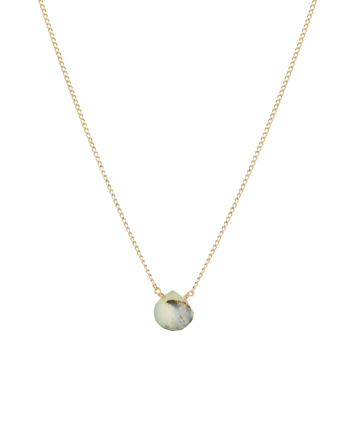 Peruvian Opal Heart Curb Chain Necklace | 10mm