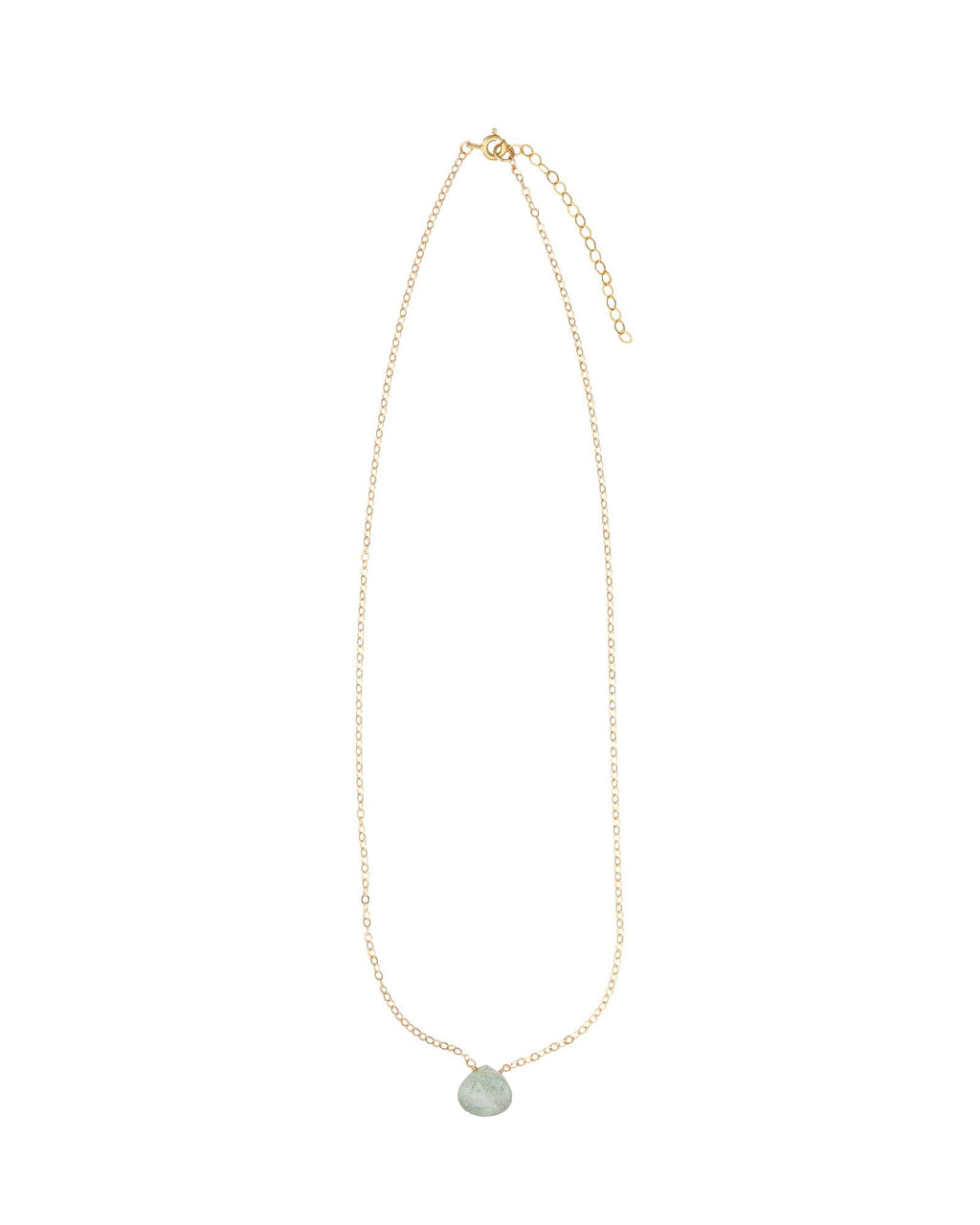 Moss Aquamarine Heart Cable Chain Necklace | 12mm
