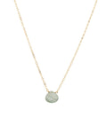 Moss Aquamarine Heart Cable Chain Necklace | 12mm