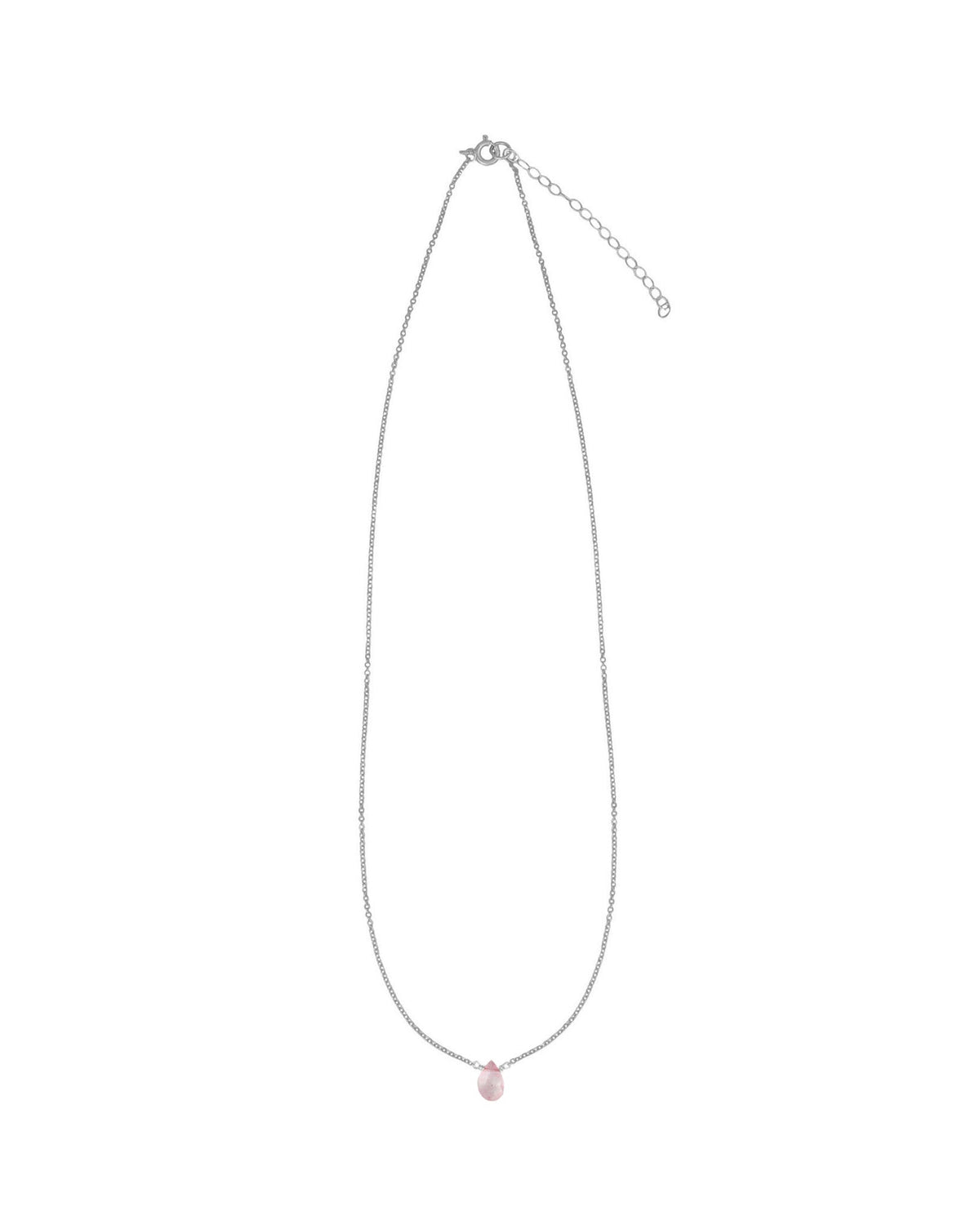 Pink Topaz Pear Cable Chain Necklace | 6mm