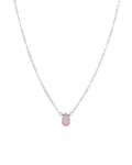 Pink Topaz Pear Cable Chain Necklace | 6mm