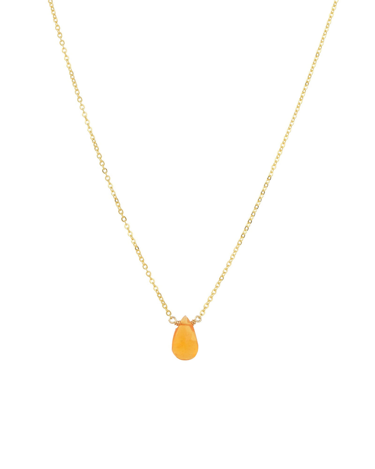 Carnelian Pear Cable Chain Necklace | 6mm