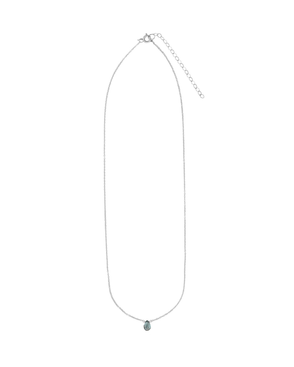 London Blue Topaz Pear Cable Chain Necklace | 6mm
