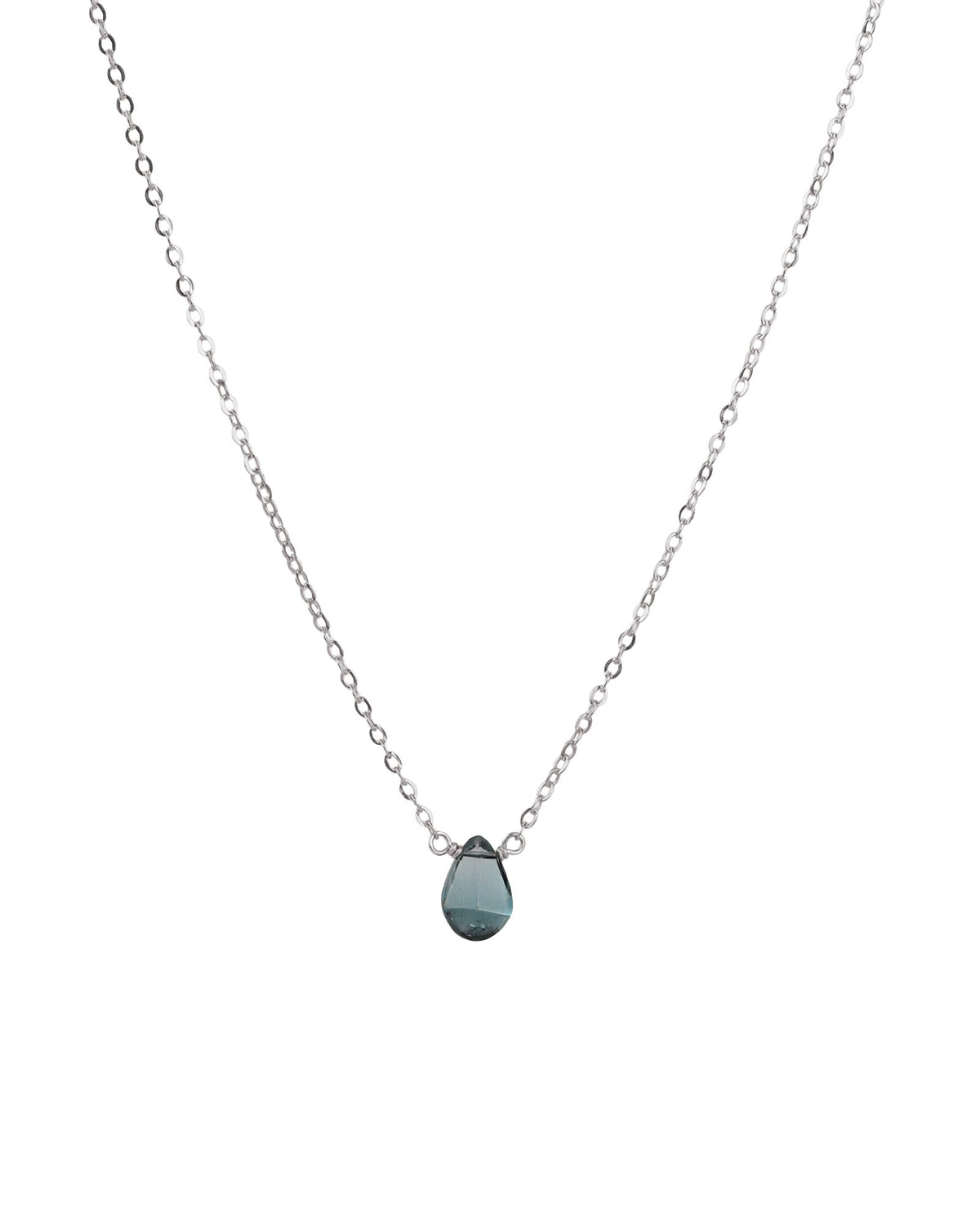 London Blue Topaz Pear Cable Chain Necklace | 6mm