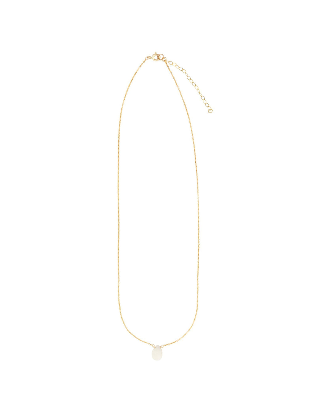 White Topaz Pear Cable Chain Necklace | 8mm