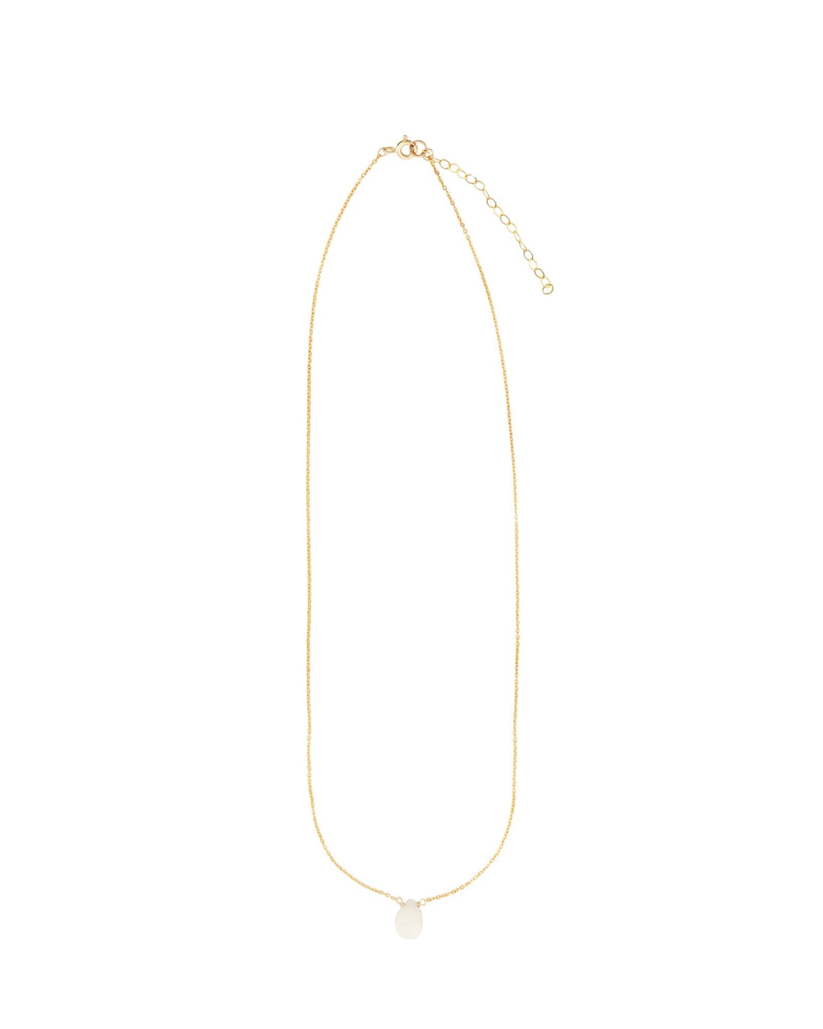 White Topaz Pear Cable Chain Necklace | 8mm