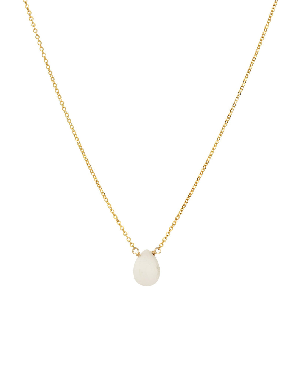 White Topaz Pear Cable Chain Necklace | 8mm
