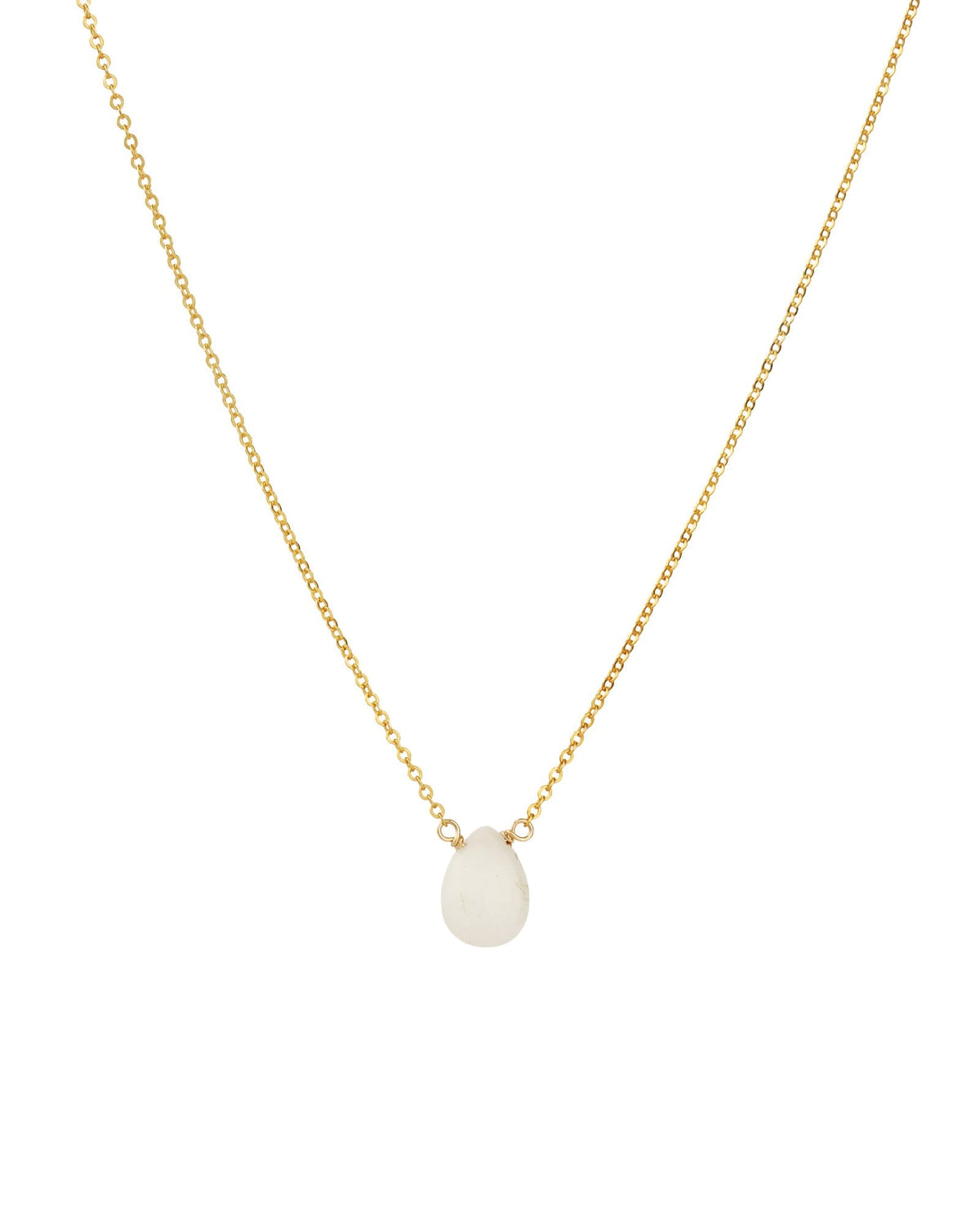 White Topaz Pear Cable Chain Necklace | 8mm