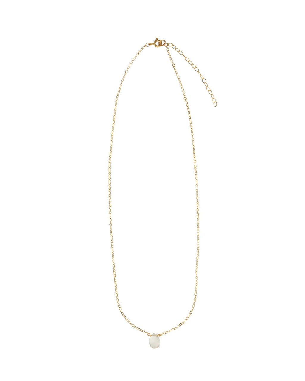 Prasiolite Pear Cable Chain Necklace | 8mm