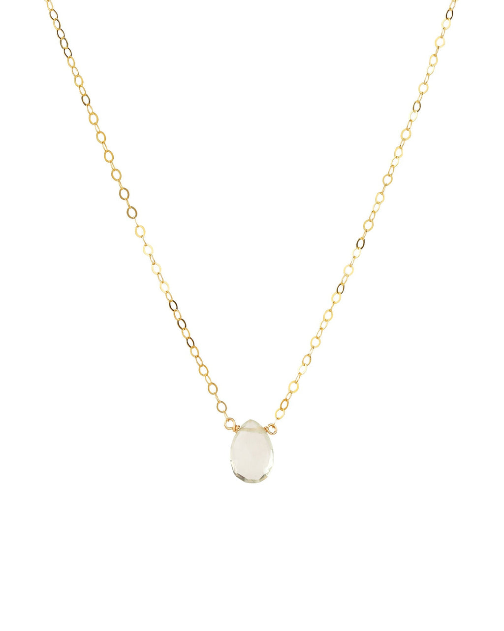 Prasiolite Pear Cable Chain Necklace | 8mm
